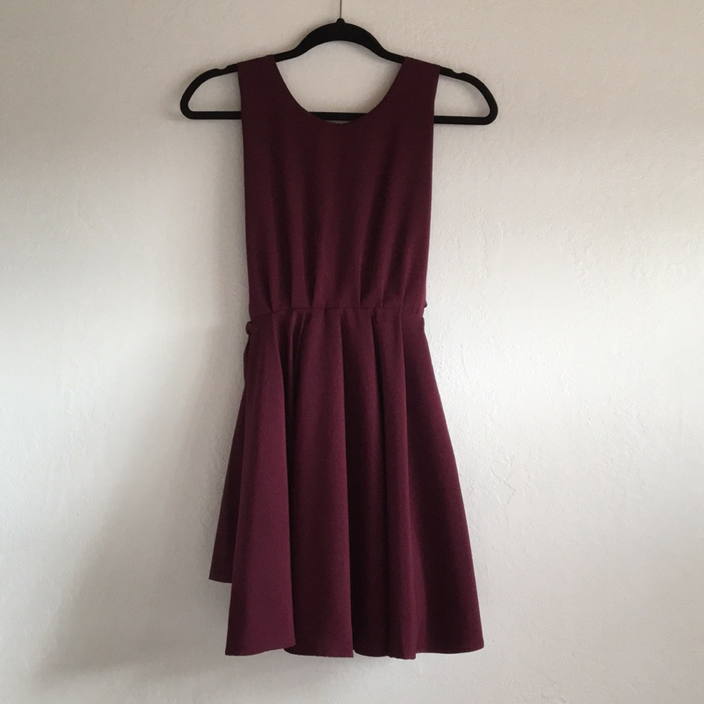 Maroon Ribbon Back Dress